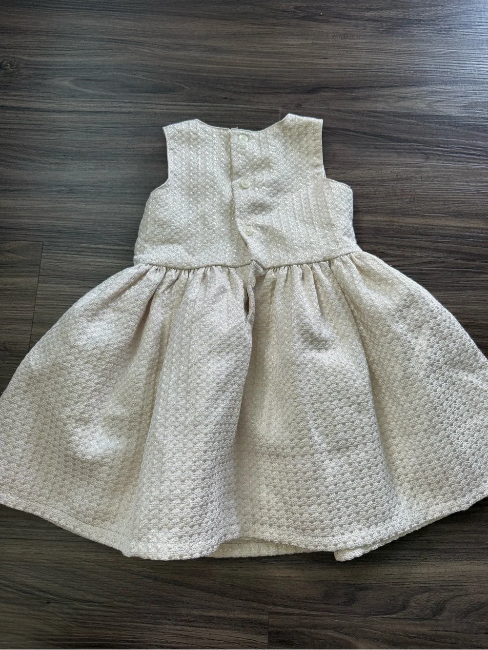 Carter's Gold Textured Bow Fit & Flare Holiday Dress Size 12 months